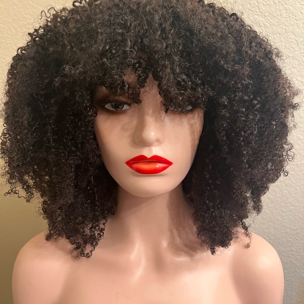 ARUKIHAIR Afro Kinky Curly Wig Bang 200Density Virgin Brazilian Human Hair 22 in - Picture 7 of 13